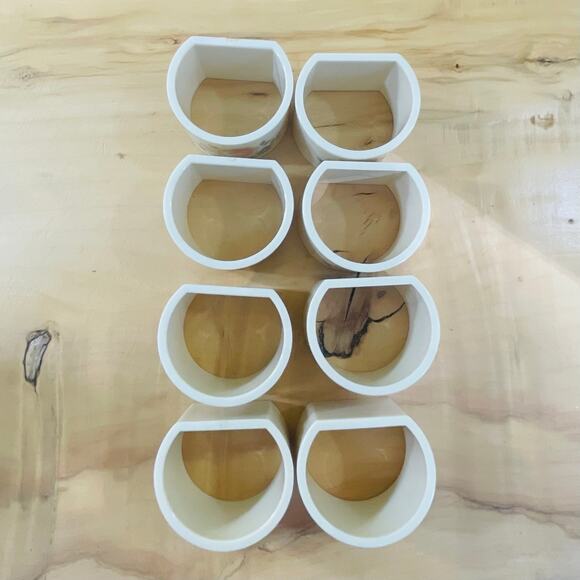 2 Sets of 4 Gemco Vintage 1980's Napkin Rings & Holders w/ Floral, Flower Design - Picture 9 of 10